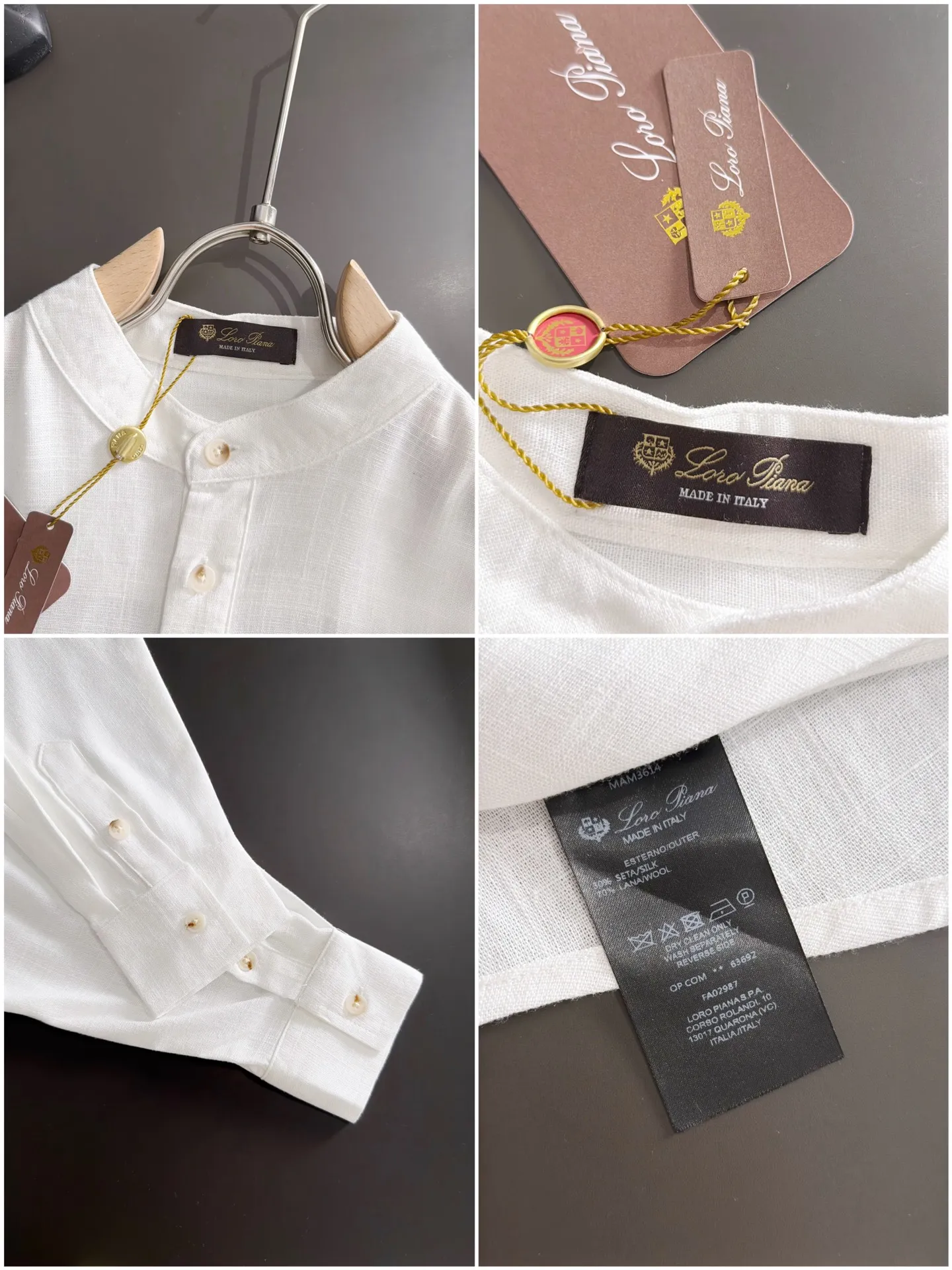 Next day shipment LP high quality Loro Piana 26ss autumn and winter New Arrival linen shirt set Made of one-on-one combed cotton yarn knitted linen fabrics, no pressure in and out of the counter Exclusive control of raw materials It feels substantial when weighed, and the upper body is more textured than ordinary T-shirts. This texture can cope with the weather easily and is suitable for both hot and cold! Loose fit design, looks noble. The only correct version is available Size: M to XXXL